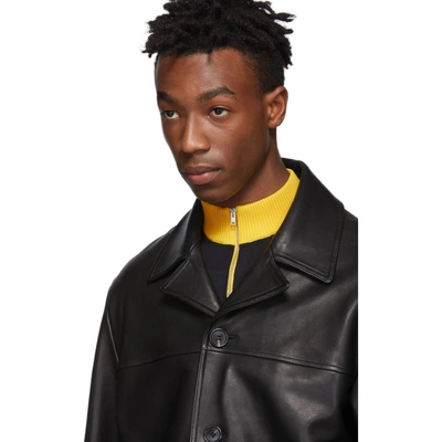 Shop Acne Studios Black Leather Lance Jacket