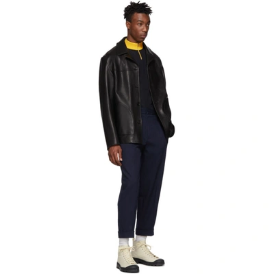 Shop Acne Studios Black Leather Lance Jacket