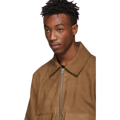 Shop Acne Studios Brown Leather Lazlo Jacket