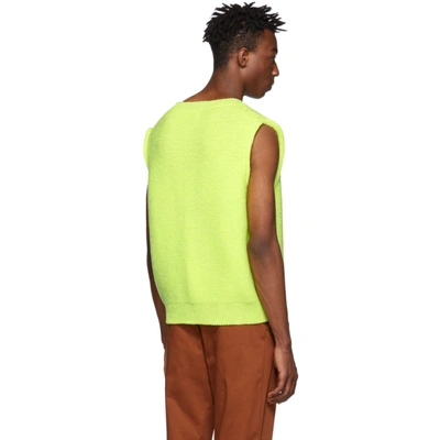 Shop Acne Studios Yellow Keste V-neck Sweater In Fluoyellow