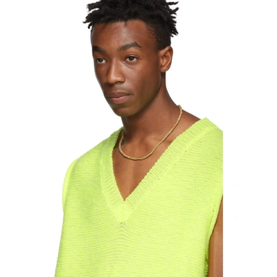 Shop Acne Studios Yellow Keste V-neck Sweater In Fluoyellow