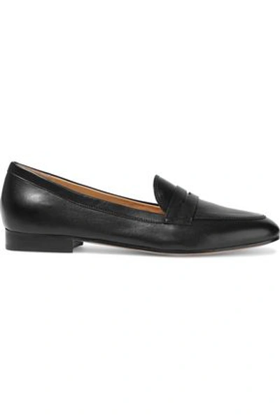 Shop Iris & Ink Fern Leather Loafers In Black