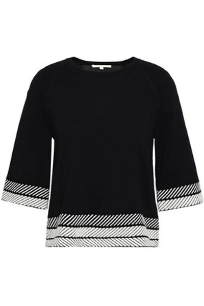 Shop Maje Woman Stretch-knit Top Black
