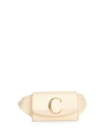 Shop Chloé C Leather & Suede Belt Bag In Motty Grey