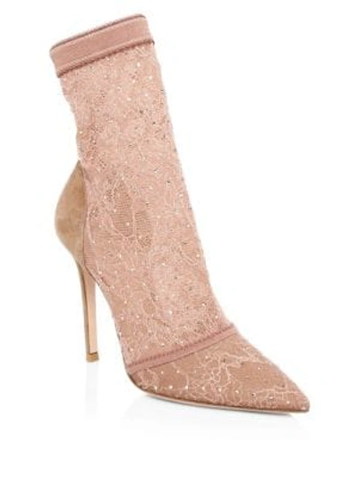 Shop Gianvito Rossi Classic Lace Boots In Praline