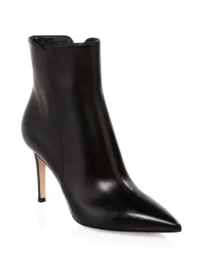 Shop Gianvito Rossi Pointy Leather Booties In Black
