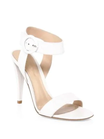 Shop Gianvito Rossi Ankle Strap Stiletto Sandals In White