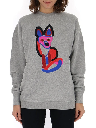 Shop Maison Kitsuné Acide Fox Sweatshirt In Grey Melange