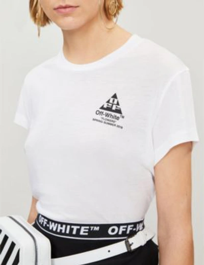 Shop Off-white Logo-print Jersey T-shirt In White