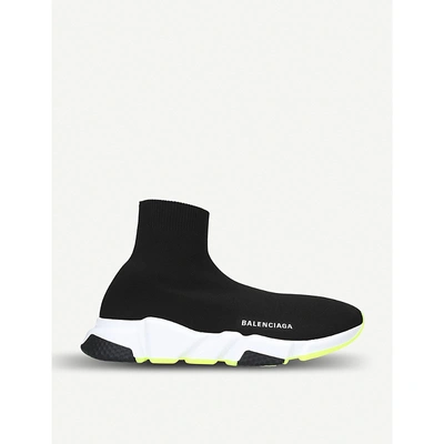 Shop Balenciaga Speed Contrast Stretch-knit Trainers In Blk/other