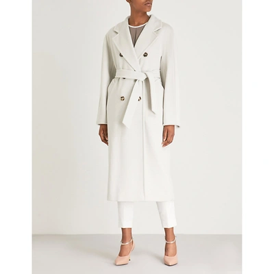 Shop Max Mara Madame Double-breasted Wool And Cashmere-blend Coat In Ice