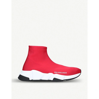 Shop Balenciaga Women's Red Speed Spandex Sneakers