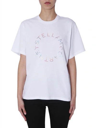 Shop Stella Mccartney Crew Neck T-shirt In Bianco