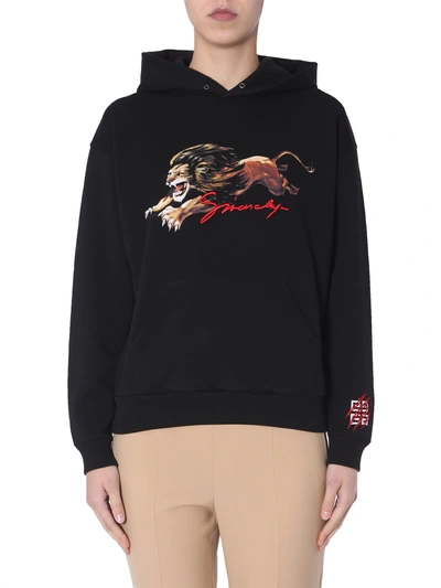 Shop Givenchy Hooded Sweatshirt In Nero