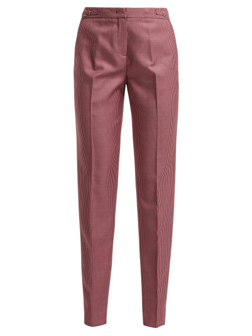Gabriela Hearst Lisa Checked Wool-Blend Trousers In Pink Multi | ModeSens