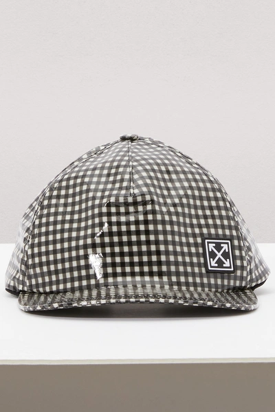 Shop Off-white Checked Baseball Cap In Black