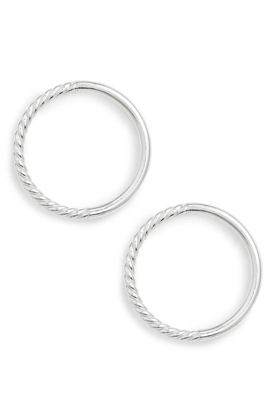 Shop Argento Vivo Rope Frontal Hoop Earrings In Silver