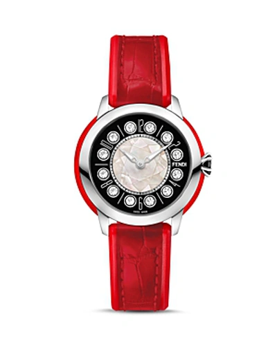 Shop Fendi Ishine Watch, 38 Mm In White/red