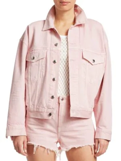 Shop Alexander Wang T Game Denim Jacket In Pink