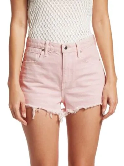 Shop Alexander Wang T Bite Cut-off Denim Shorts In Pink