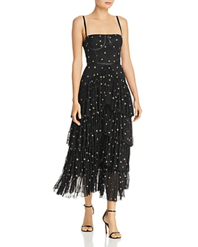 Shop Donna Mizani Pierre Embroidered Tulle Gown In Stellar