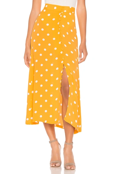 Shop Flynn Skye Sophia Skirt In Yellow Polka Dot