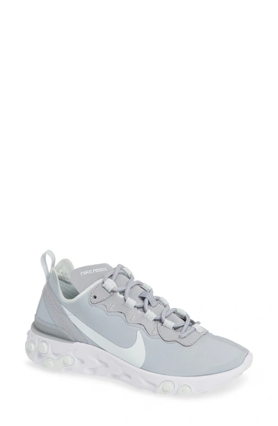 Shop Nike React Element 55 Sneaker In Wolf Grey/ Ghost Aqua/ White