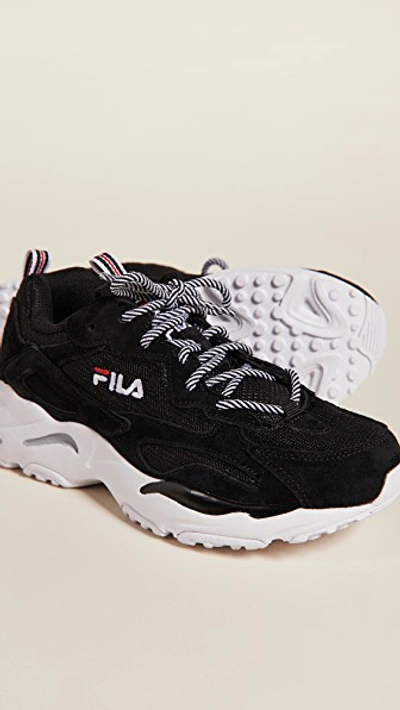 Shop Fila Ray Tracer Sneakers In Black/white/ Red