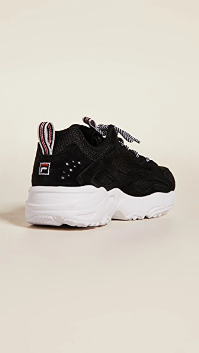 Shop Fila Ray Tracer Sneakers In Black/white/ Red