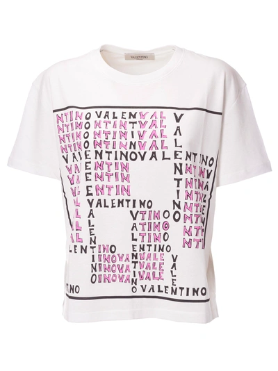 Shop Valentino Logo Print T-shirt In White