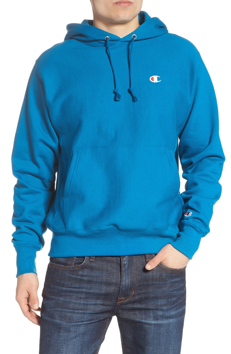 deep hotline blue champion hoodie