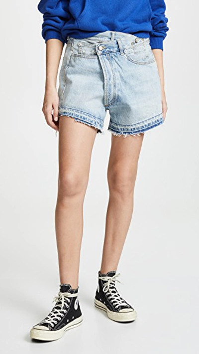 Shop R13 Crossover Shorts In Tilly With Let Down Hem