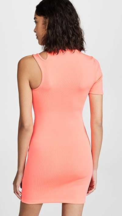 Shop Alexander Wang T Rib Asymmetric Dress In Hot Pink