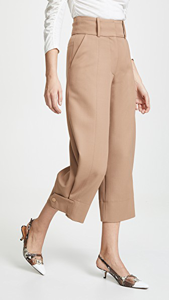 cuffed cropped trousers