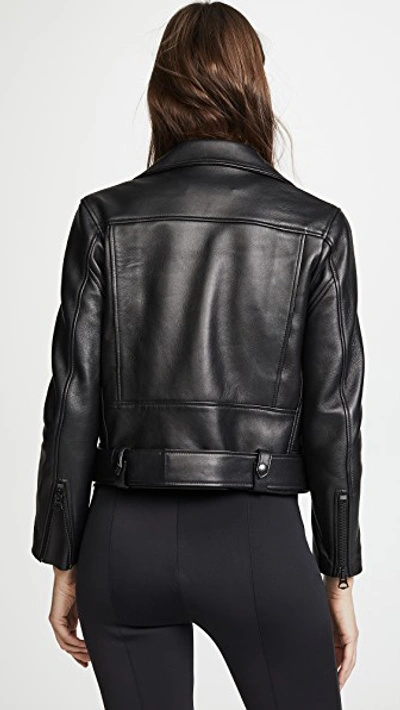 Shop Acne Studios Leather Mock Jacket In All Black