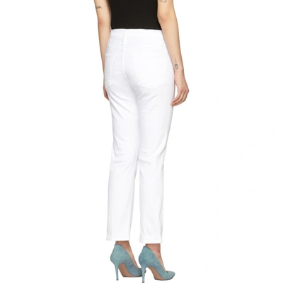 Shop Frame White 'le High Straight' Jeans