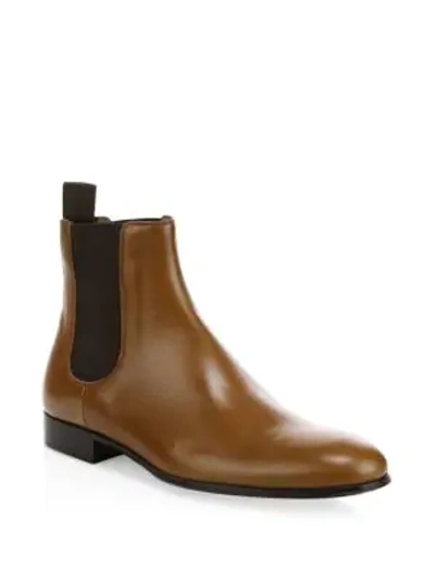 Shop Gianvito Rossi Leather Chelsea Boots In Brown