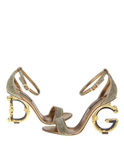 Shop Dolce & Gabbana Sandal Keira In Gold/brass
