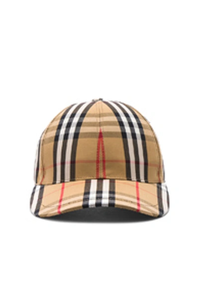 Shop Burberry Vintage Check Baseball Cap In Antique Yellow Check