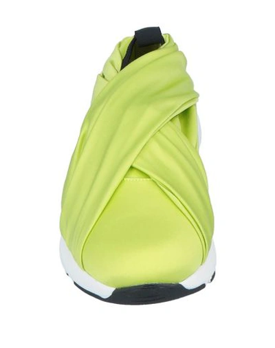 Shop Casadei Woman Sneakers Acid Green Size 11 Textile Fibers