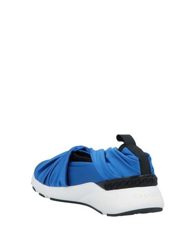 Shop Casadei Woman Sneakers Bright Blue Size 7 Textile Fibers