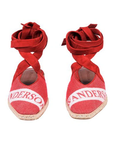 Shop Jw Anderson Ballet Flats In Red