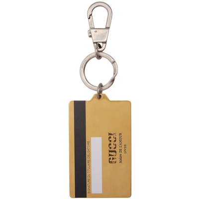 Shop Gucci Silver And Gold Credit Card Keychain In 8898 Yellow
