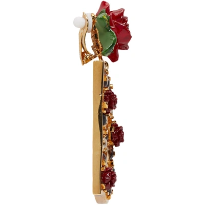 Shop Dolce & Gabbana Dolce And Gabbana Gold Dg Rose Earrings In Zoo00 Gold