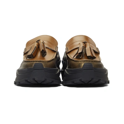 Shop Maison Margiela Tan And Gold Moccasin Loafers In H73897cuoio