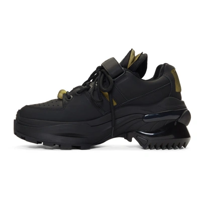 Shop Maison Margiela Black Rubber Retro Fit Sneakers