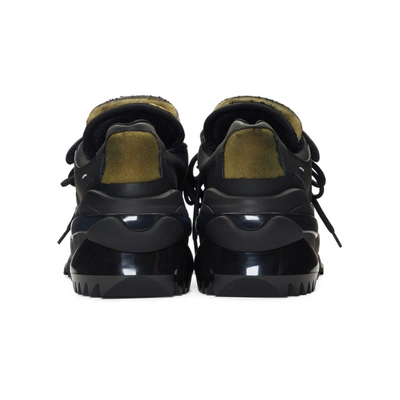 Shop Maison Margiela Black Rubber Retro Fit Sneakers