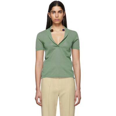Shop Jacquemus Green La Maille Marinaio Polo In Mint