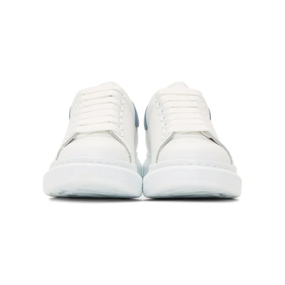 Shop Alexander Mcqueen White And Blue Oversized Sneakers In 9048 Dreabl