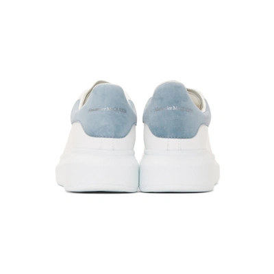 Shop Alexander Mcqueen White And Blue Oversized Sneakers In 9048 Dreabl